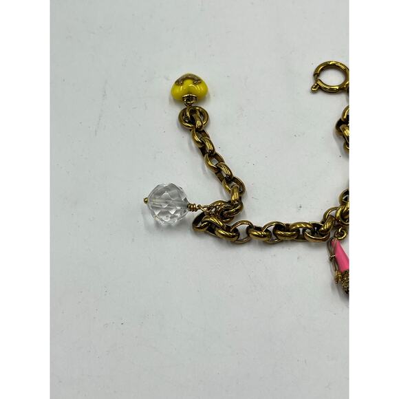 Juicy Couture Authentic Guitar Megaphone Heart Crystal Y2K Charm Bracelet - Picture 14 of 14